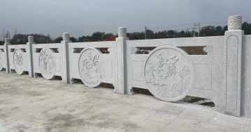 马鞍山芝麻白河道栏杆 石材栏杆