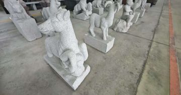 马鞍山芝麻白雕刻 十二生肖 异形雕刻