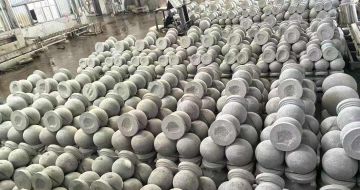 马鞍山芝麻白圆球 石球 挡车球