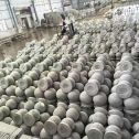 马鞍山芝麻白圆球 石球 挡车球