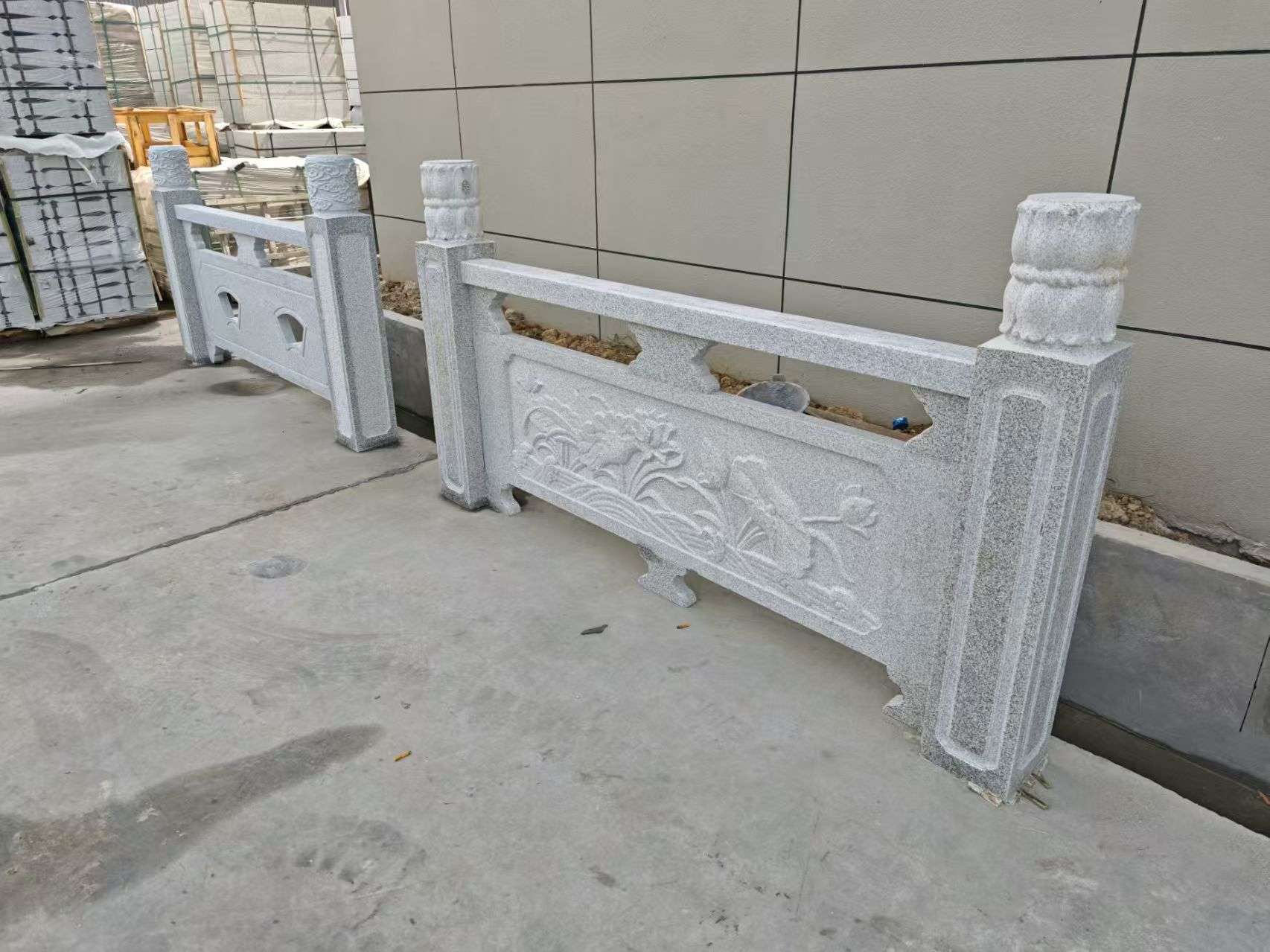 马鞍山芝麻白河道栏杆 石材栏杆