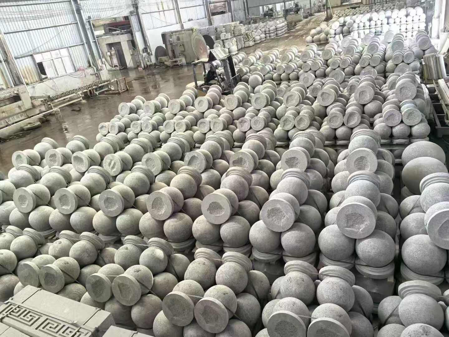 马鞍山芝麻白圆球 石球 挡车球